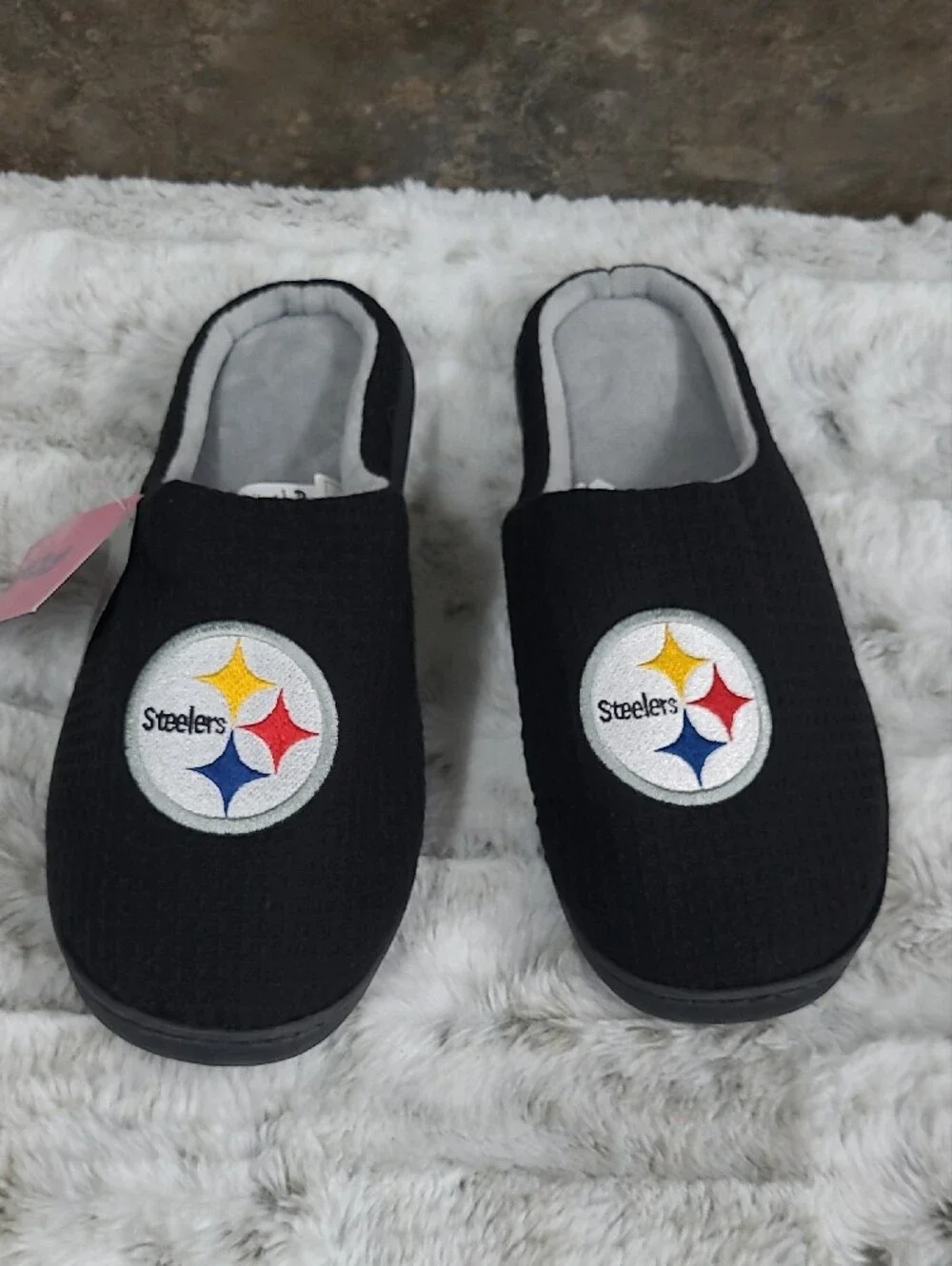 FOCO Pittsburgh Steelers Black Slide Sandals